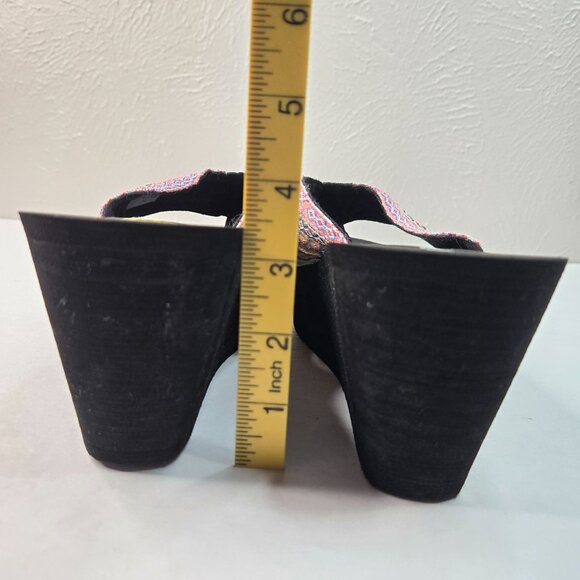 Platform Thong Sandals Sz 9 Boho Southwestern Open Toe Y2K High Wedge Flip Flops - Picture 5 of 10